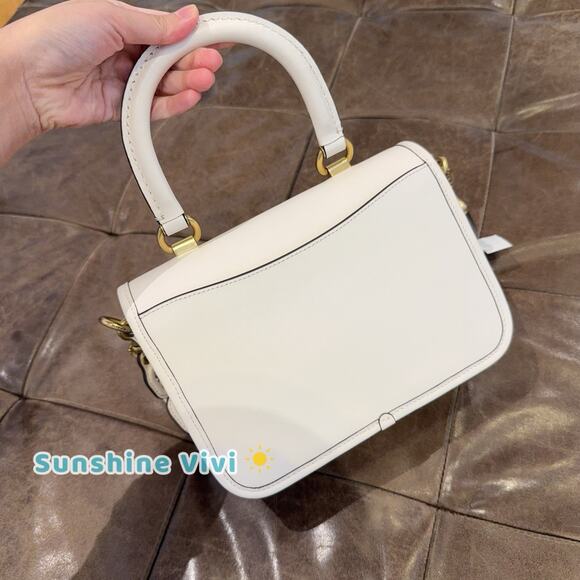 NWT Coach Rogue Top Handle Bag Brass/Chalk Glove tanned Leather CP135 - Picture 3 of 16